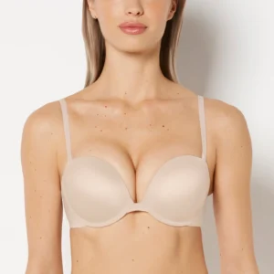 Low Impact Sports Bra with Logo in Russian Ruby